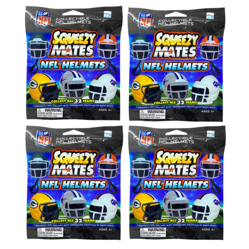 4 packs – SqueezyMates Gravity Feed NFL Helmets Mystery Packs – Series 1