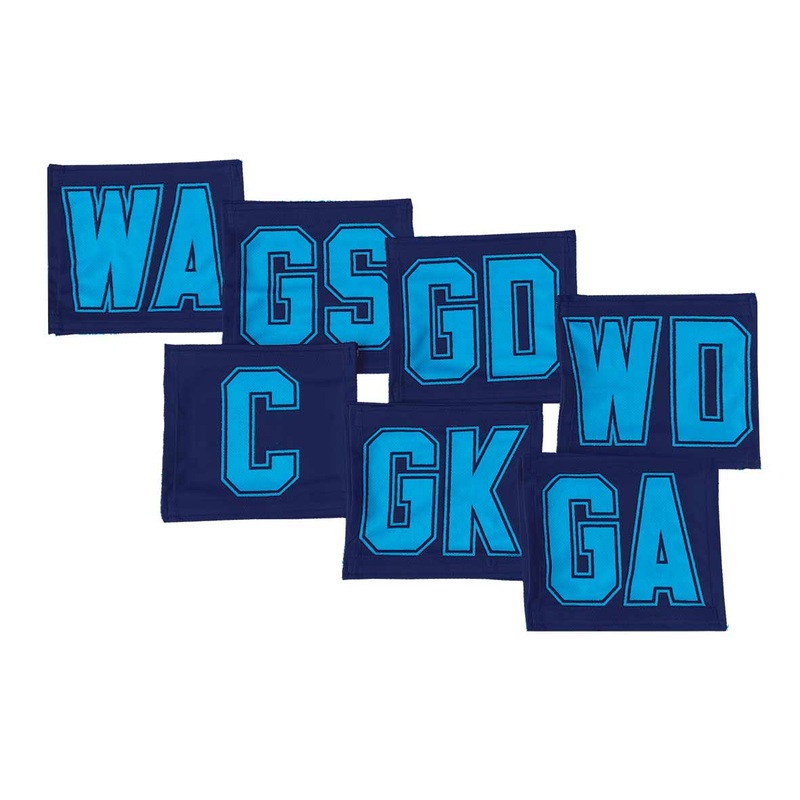 7 A-Side Velcro Netball Bibs – Navy/Sky