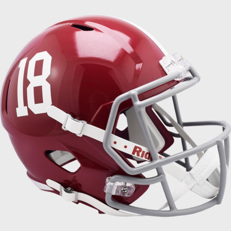Alabama Crimson Tide #18 SPEED Riddell Full Size Replica Football Helmet