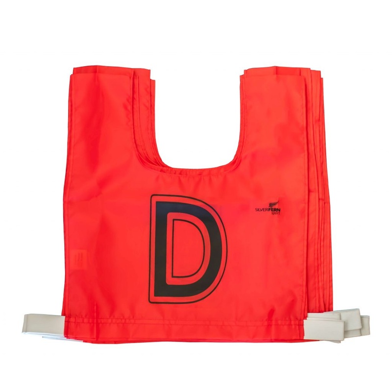 6 A-Side Junior Elastic Netball Bib Set-Red/Black
