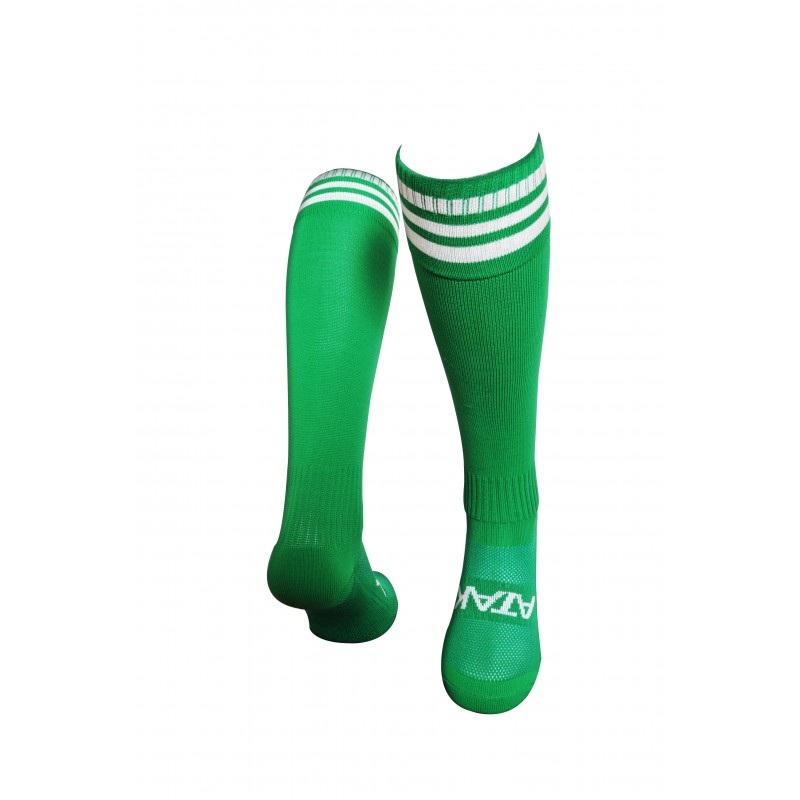 Atak High Performance Green/White Stripes Long Sports Socks (Adults / Kids)