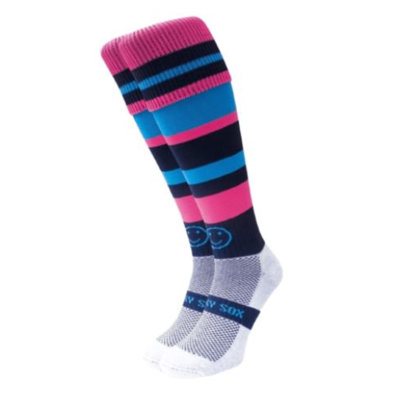 Nenagh Eire Og Camogie High Sock Wacky Sky/Navy/Pink