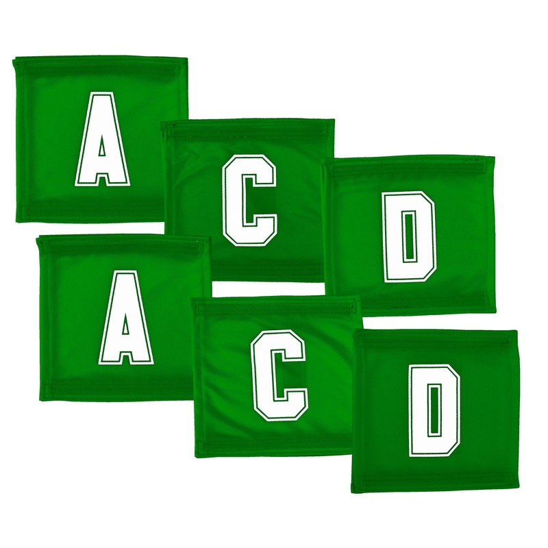 6 A-Side Velcro Netball Bib Set – Emerald/White