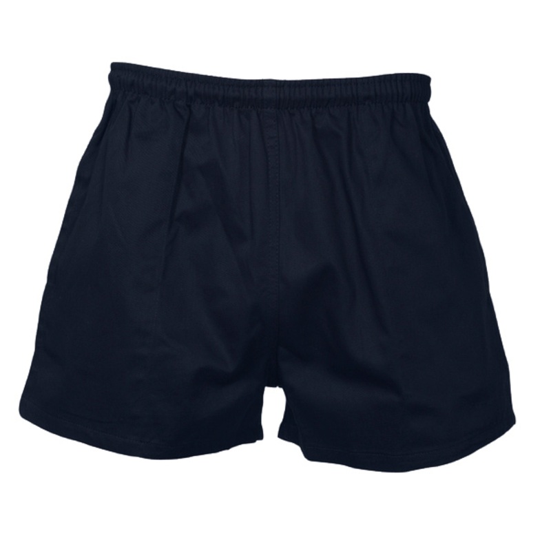 Boys/Mens 100% Cotton Rugby Shorts-Navy