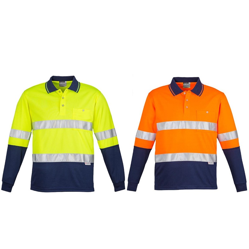 ZH235-Syzmik Hi Vis Spliced Polo – Long Sleeve Hoop Taped