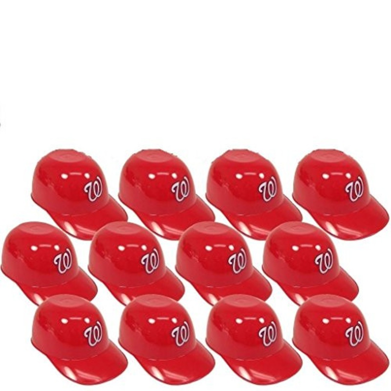 Washington Nationals MLB 8oz Snack Size / Ice Cream Mini Baseball Helmets – Quantity 12