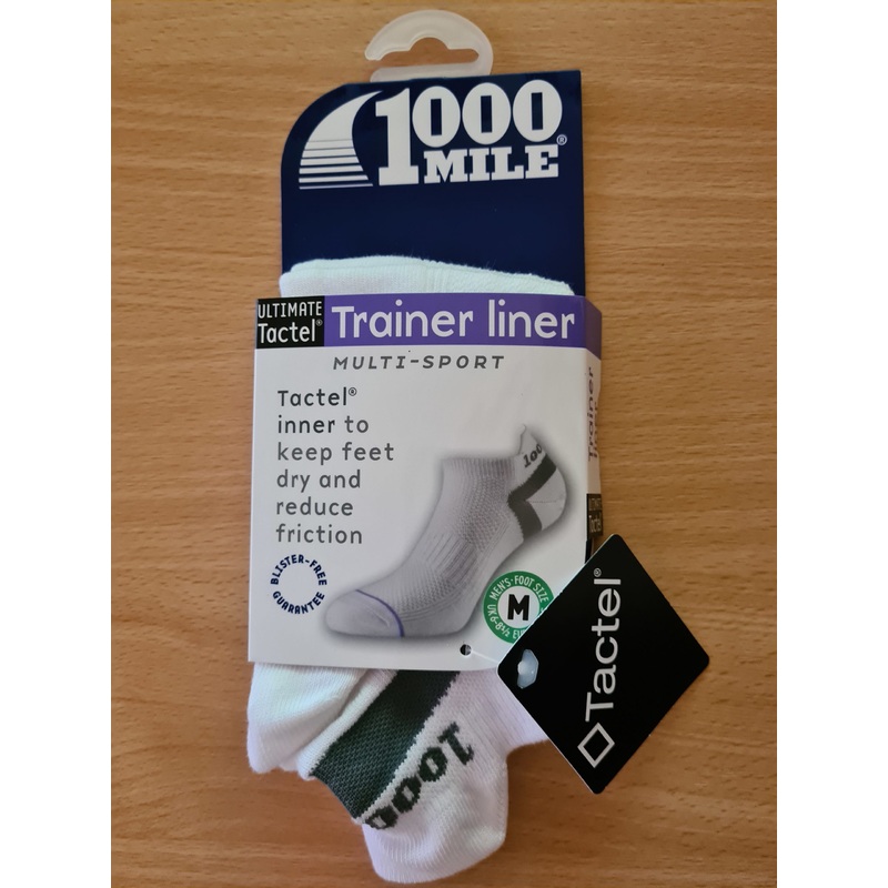 1000 Mile Trainer Liner Socks (white) S, M Ladies