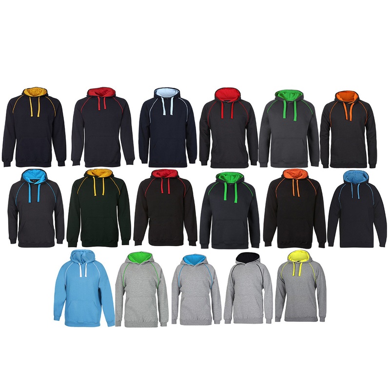 3CFH Adults Contrast Fleecy Hoodies