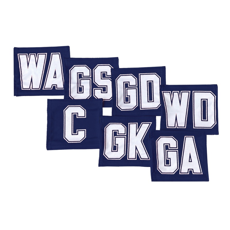 7 A-Side Velcro Netball Bibs – Navy/White