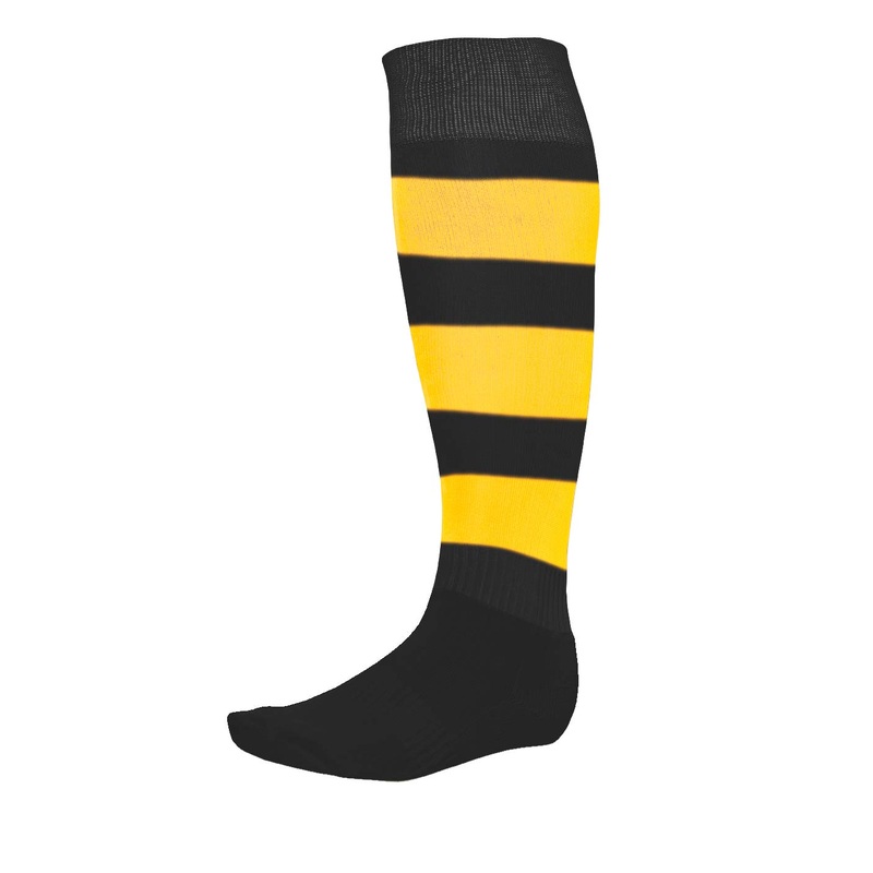 Steeden Performance Football Socks – Black/Yellow Hoops
