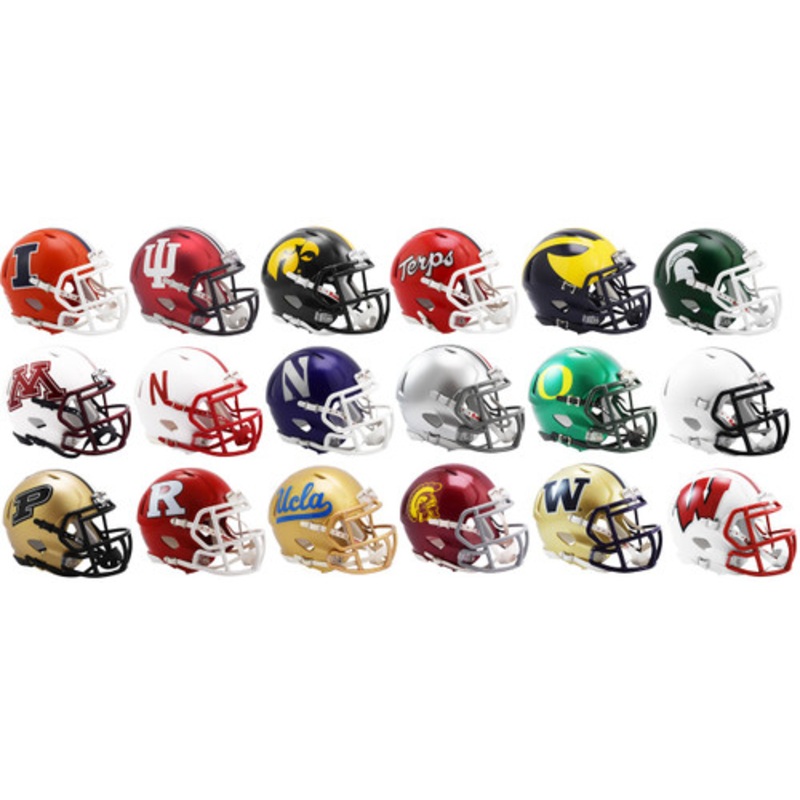 All 18 NCAA BIG Ten 10 Conference Current Riddell SPEED Revolution Mini Football Helmets