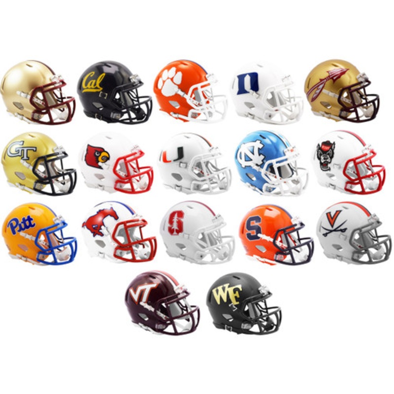 All 17 NCAA ACC Atlantic Coast Conference Current Riddell SPEED Revolution Mini Football Helmets