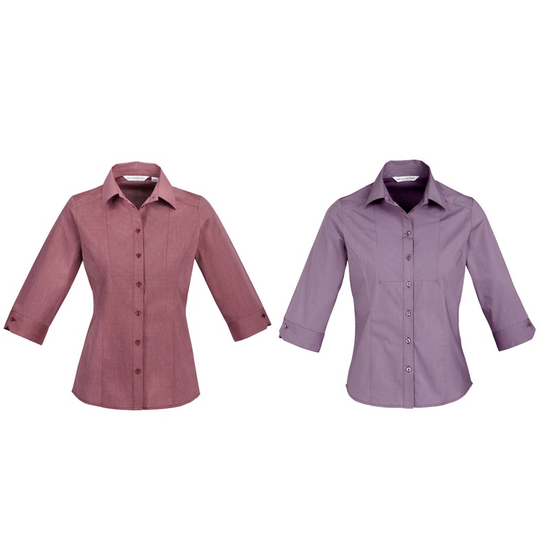 S122LT Ladies Chevron 3/4 Sleeve Shirt