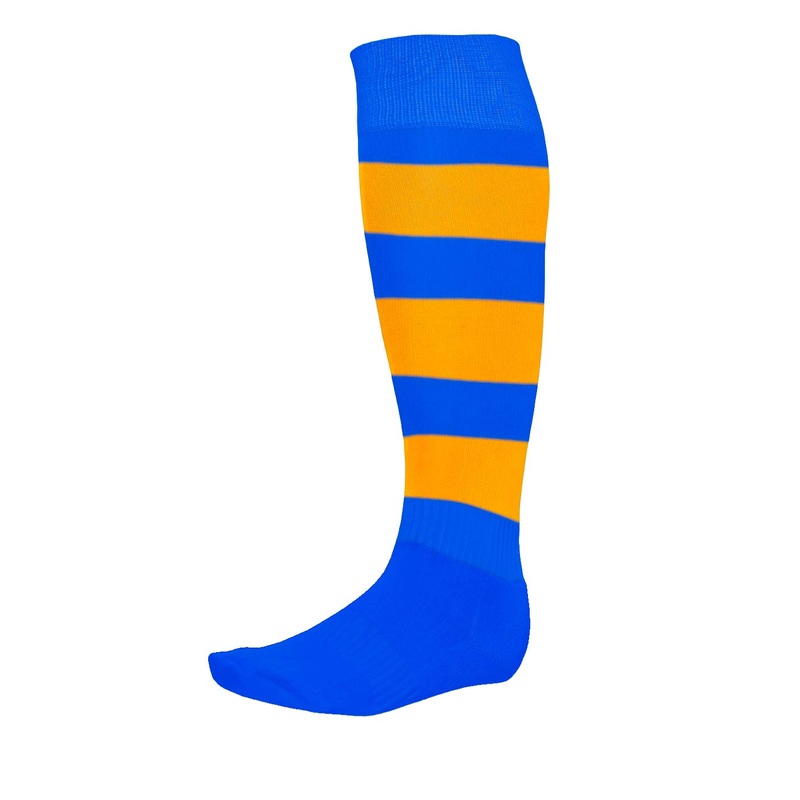 Steeden Performance Football Socks – Royal/Gold Hoops