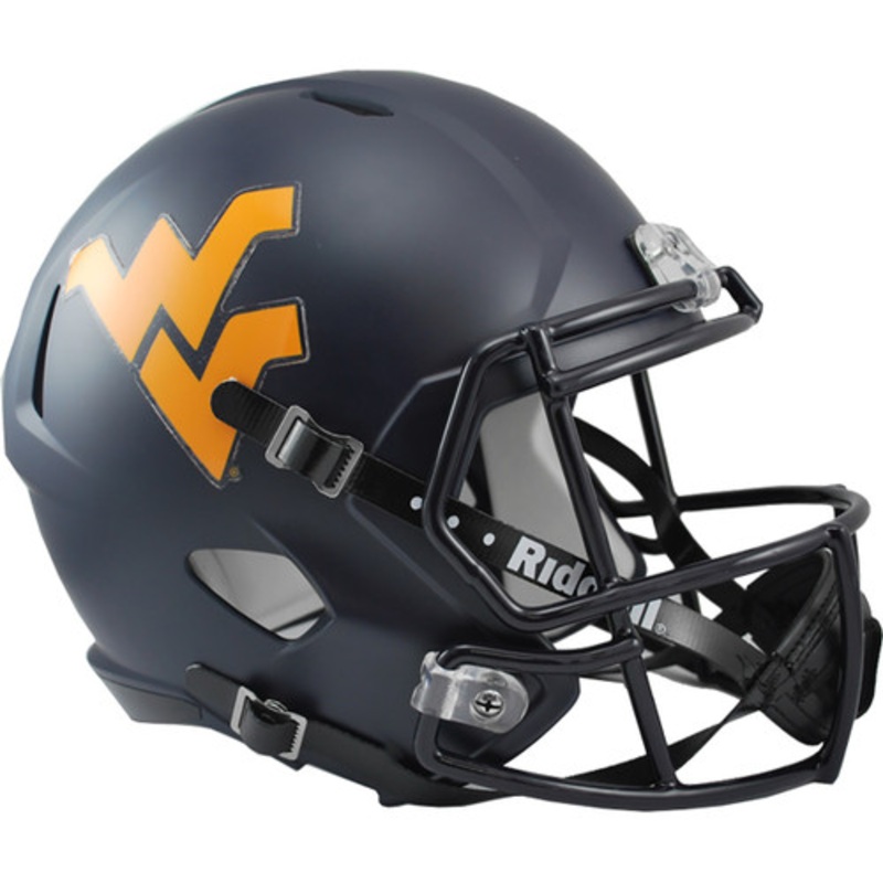 West Virginia Mountaineers Satin Navy NCAA SPEED Riddell Full Size Replica Football Helmet