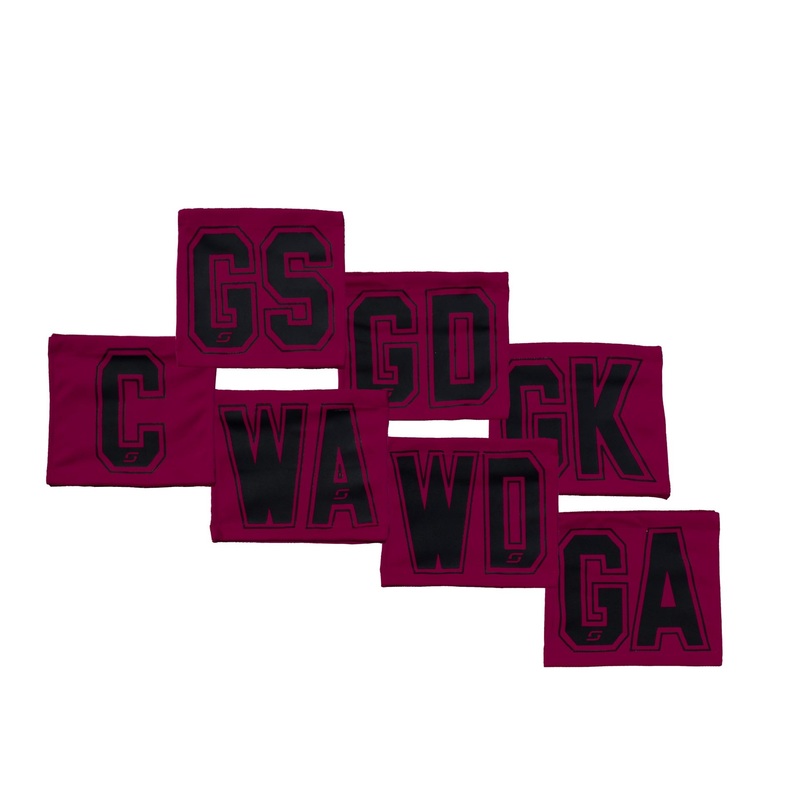 7-A-Side Stadium Velcro Netball Bibs – Claret/Black