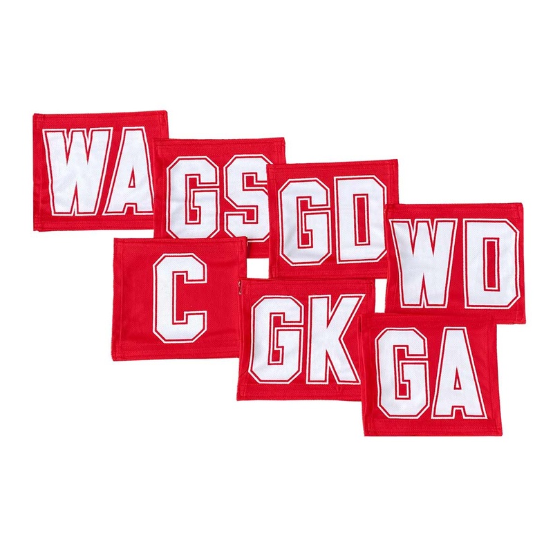 7 A-Side Velcro Netball Bibs – Red/White