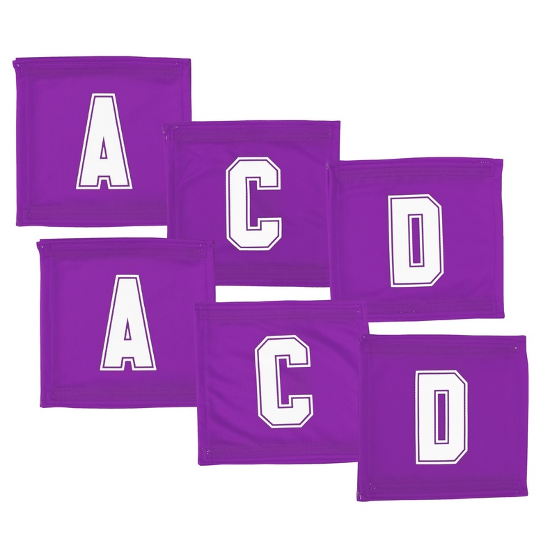 6 A-Side Velcro Netball Bib Set – Purple/White