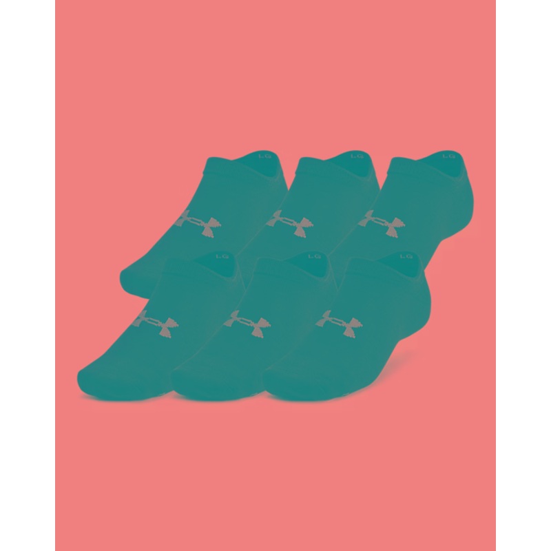 UA Essential Unisex 6-Pack No-Show Socks  Black