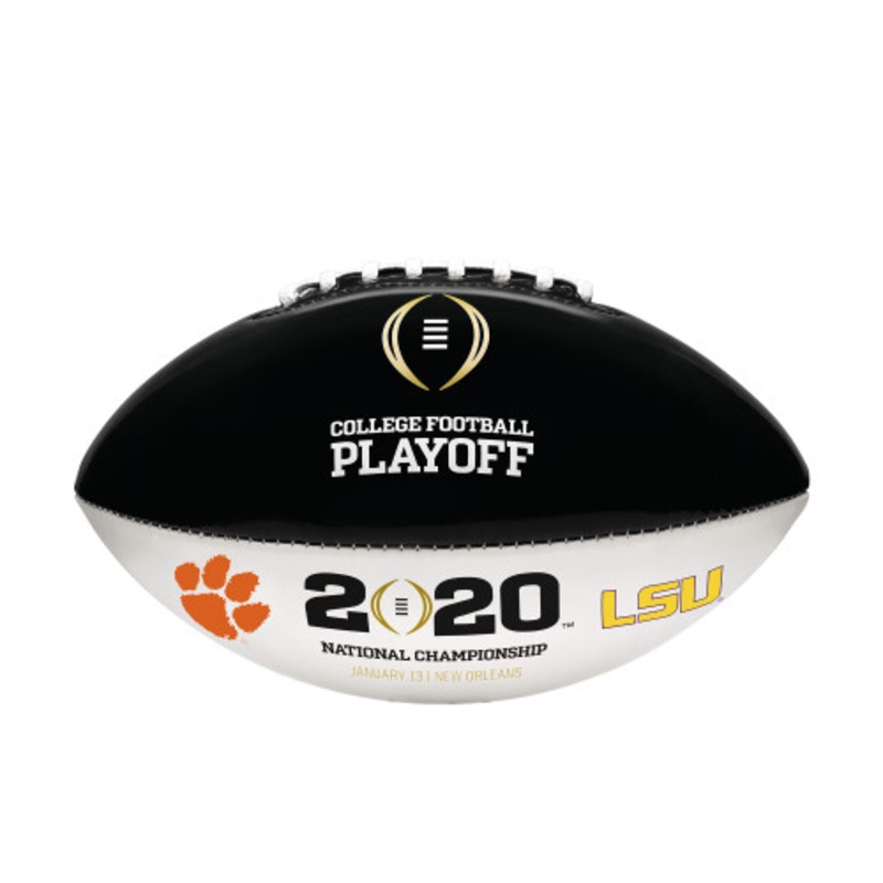 2020 COLLEGE FOOTBALL PLAYOFF CFP OFFICIAL SIZE AUTOGRAPH DUELING FOOTBALL – LSU vs. Clemson