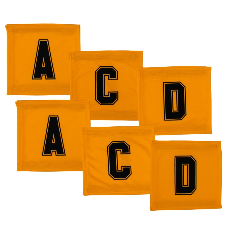 6 A-Side Velcro Netball Bib Set – Gold/Black