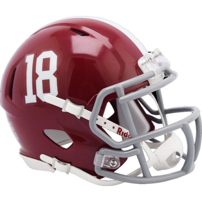 Alabama Crimson Tide #18 NCAA Riddell Speed Mini Football Helmet