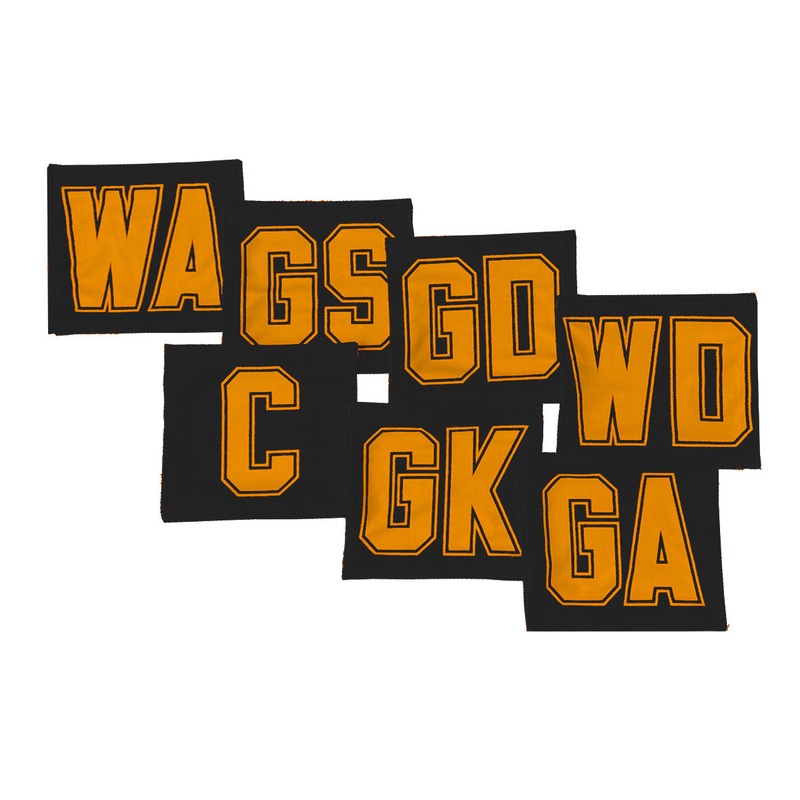 7 A-Side Velcro Netball Bibs – Black/Gold