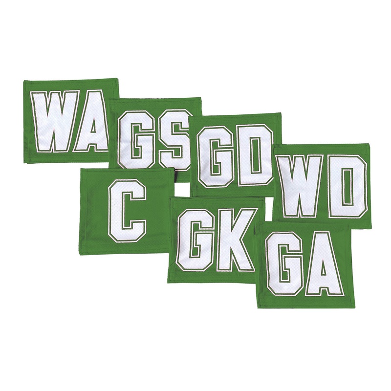 7 A-Side Velcro Netball Bibs – Emerald Green/White