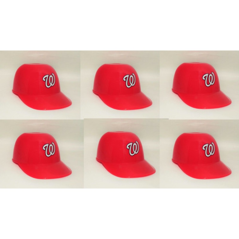 Washington Nationals MLB 8oz Snack Size / Ice Cream Mini Baseball Helmets – Quantity 6