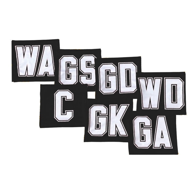 7 A-Side Velcro Netball Bibs – Black/White