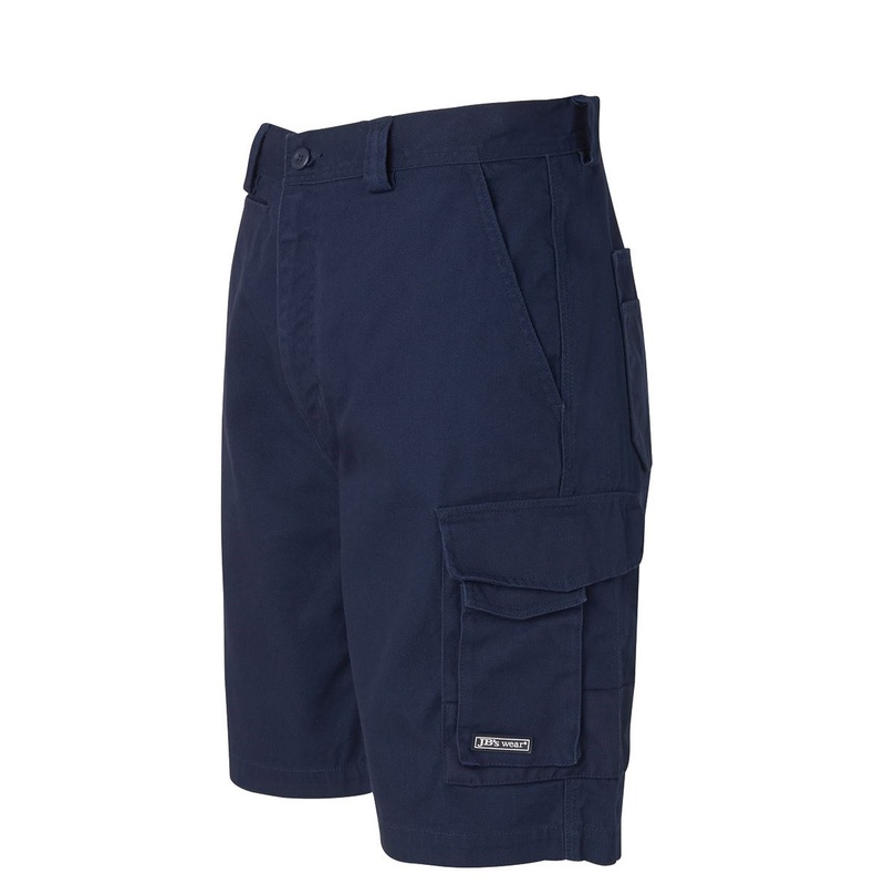 6MCS Mens Canvas Cargo Work Shorts -Navy
