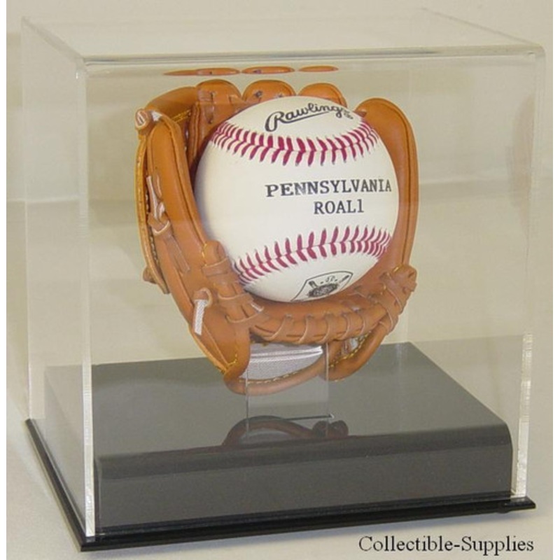 ACRYLIC BASEBALL MINI GLOVE / MITT BALL DISPLAY CASE
