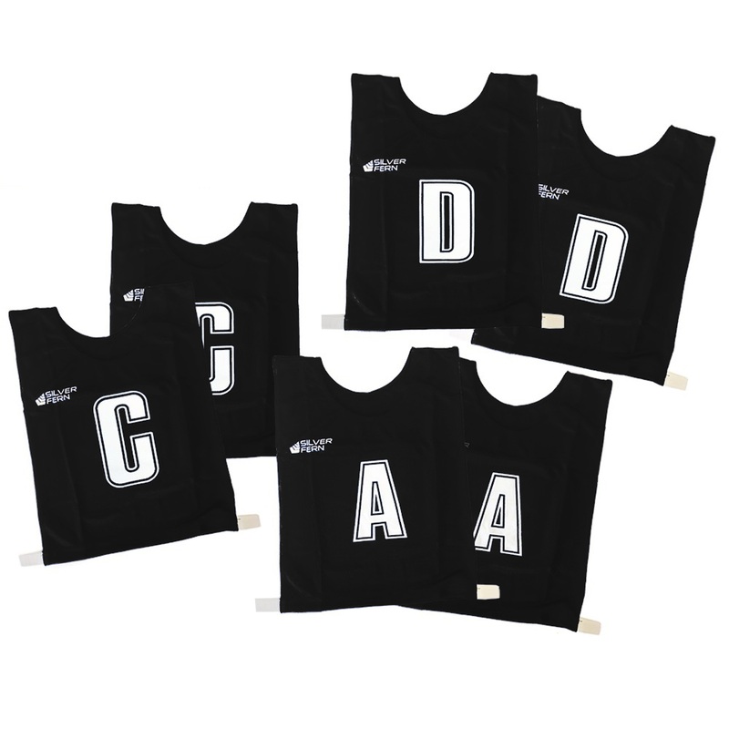 6 A-Side Elastic Netball Bib Set(Junior)-Black/White