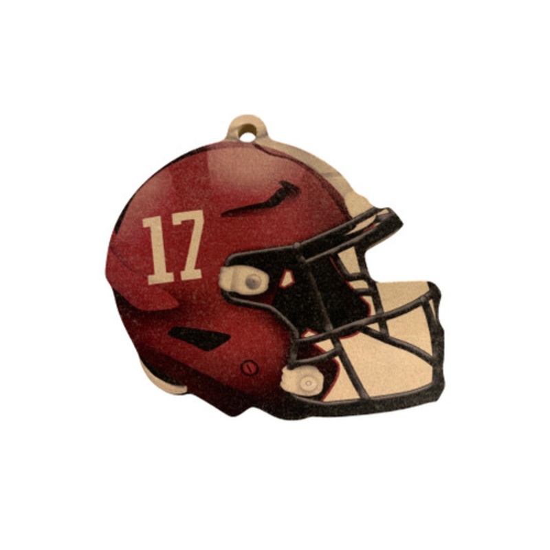 Alabama Crimson Tide Wood Football Helmet Christmas Tree Ornament