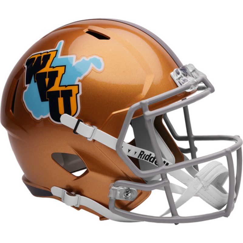 West Virginia Mountaineers Gold Throwback Speed Replica Full Size Football Helmet