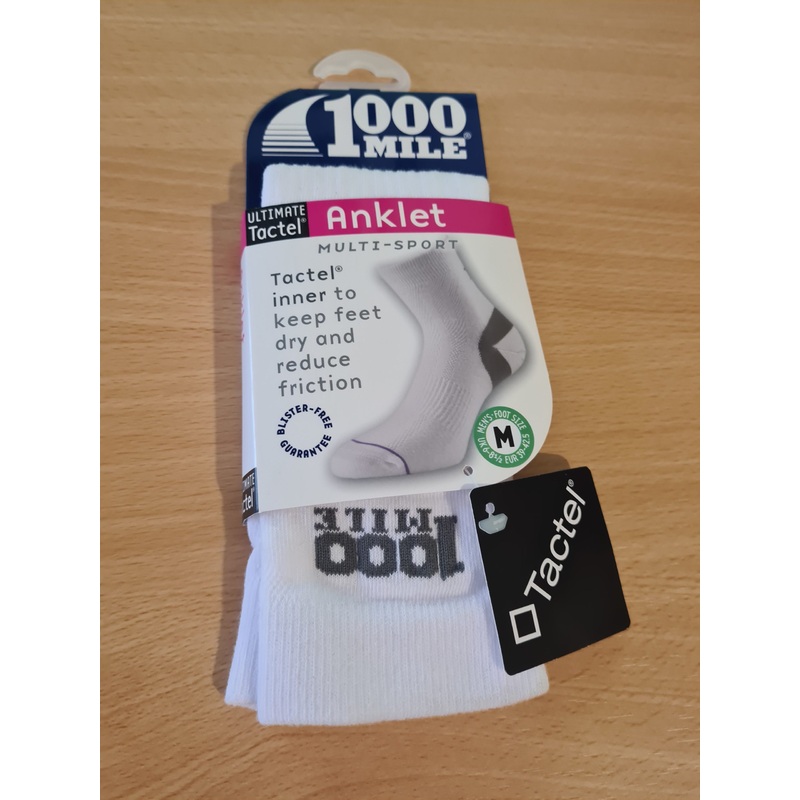 1000 Mile Anklet Sock(white) M, L, XL Mens