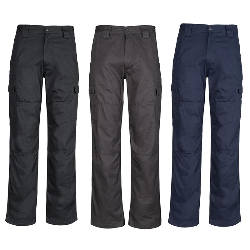 ZW001 MENS MIDWEIGHT DRILL CARGO WORK PANTS-Regular