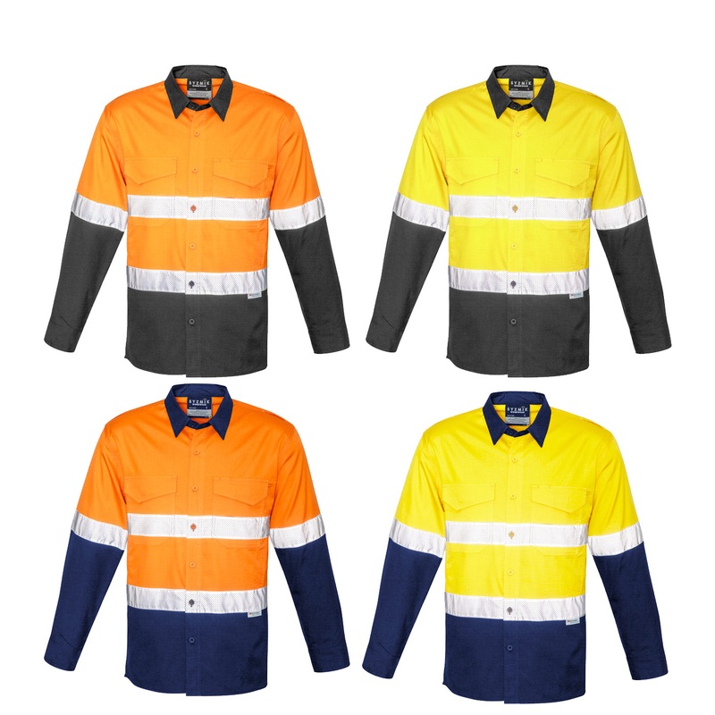 ZW129 Syzmik MENS RUGGED COOLING TAPED HI-VIS SPLICED SHIRT