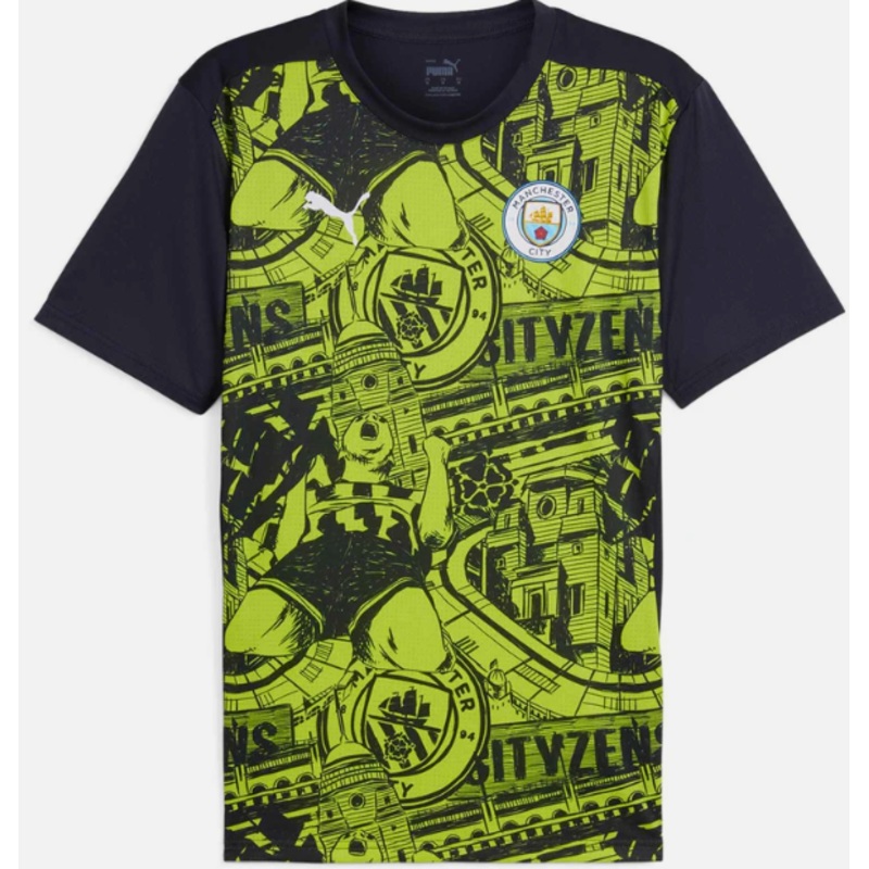 Manchester City Pre-Match Shirt  2024-202 (Yellow Glow)   Kids