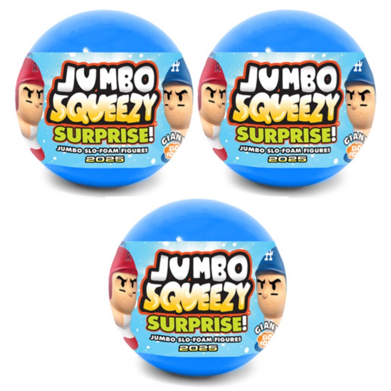 3 Pack – MLB Baseball Jumbo SqueezyMates Capsules – Series 5 Baseball 2025