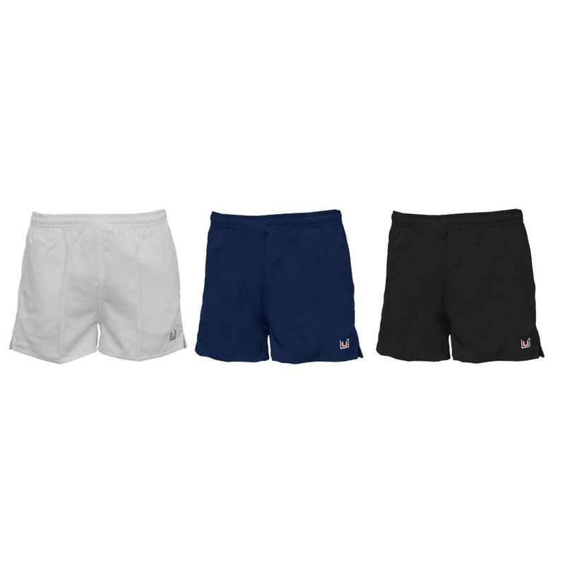 Boys/Mens Union Polyester Rugby Shorts-White/Black/Navy