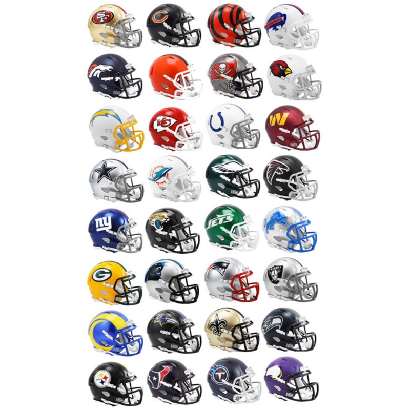 All 32 NFL Current Riddell SPEED Revolution Mini Football Helmets