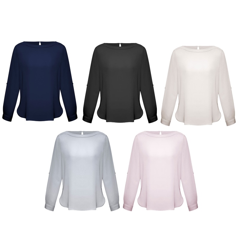 S828LL Ladies Madison Boatneck Blouse