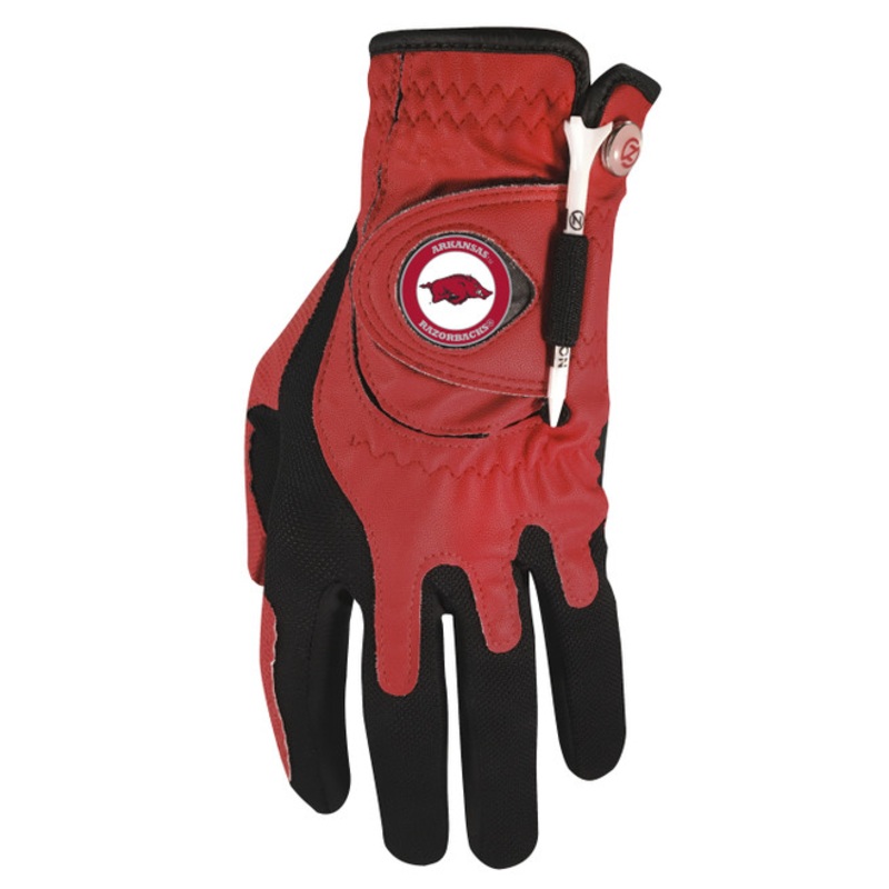Zero Friction NCAA Arkansas Razorbacks Red Golf Glove, Left Hand