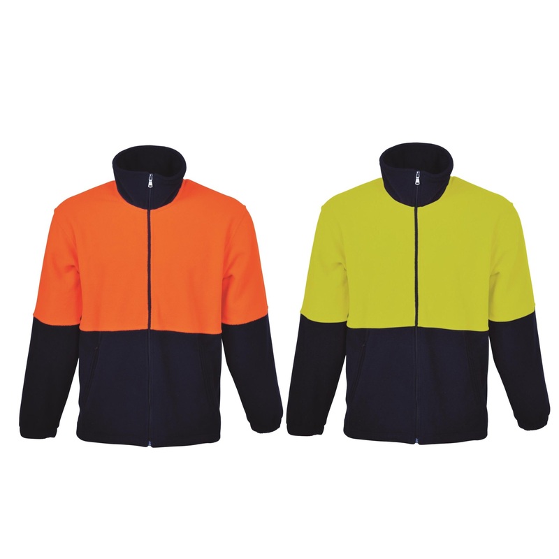 SJ1238 Unisex Adults Hi-Vis Full Zip Polar Fleece