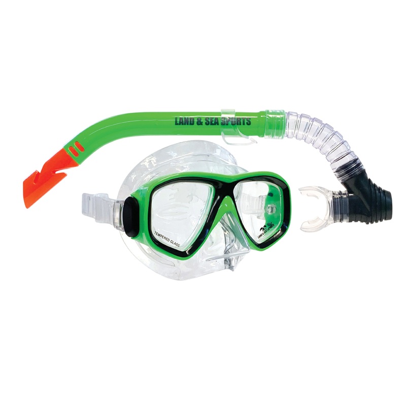 Land & Sea Clearwater Silicone Snorkelling Set – Lime Lime One Size