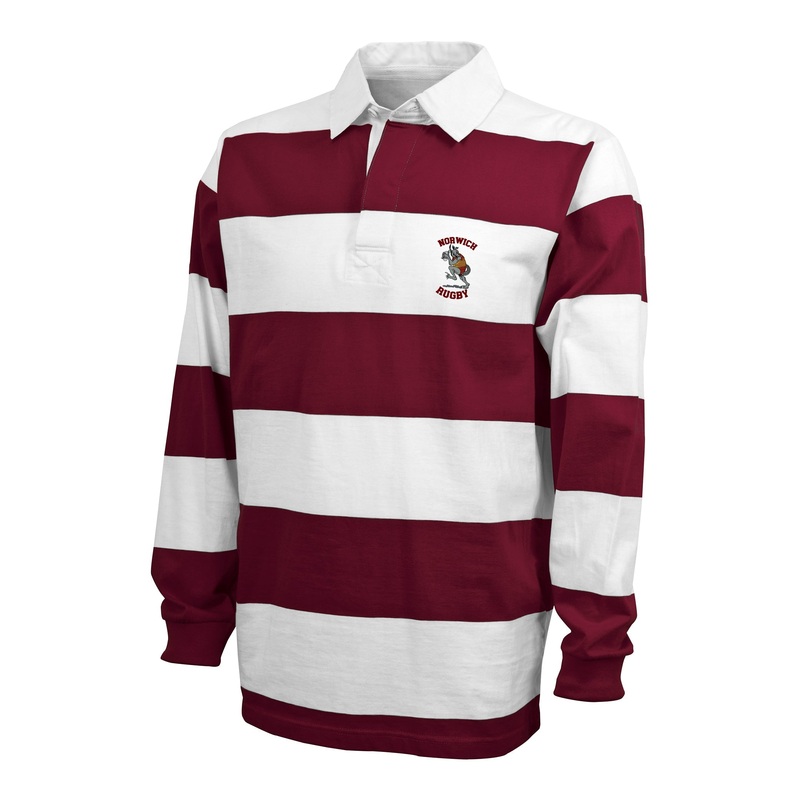 Norwich Rugby Cotton Social Jersey Maroon/White 2X-Small