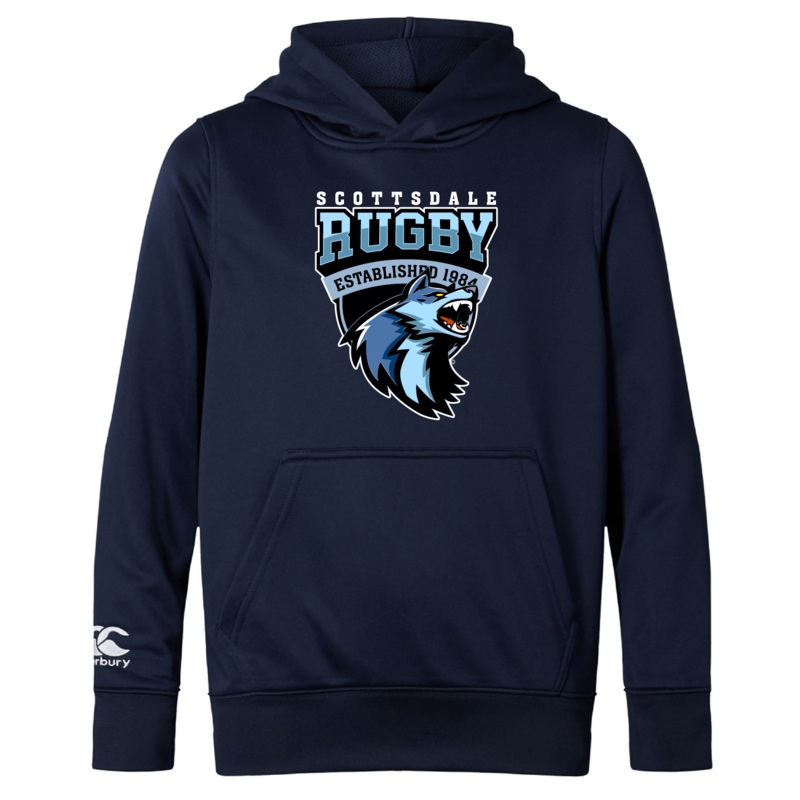 Scottsdale Rugby Club Lightweight Hoodie by Canterbury Y4 Grey