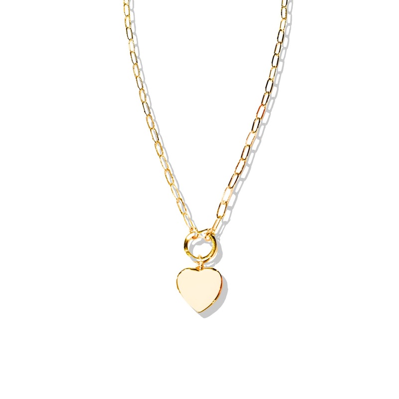 SSYS 18K Gold Plated Scripture Dainty Heart Charm