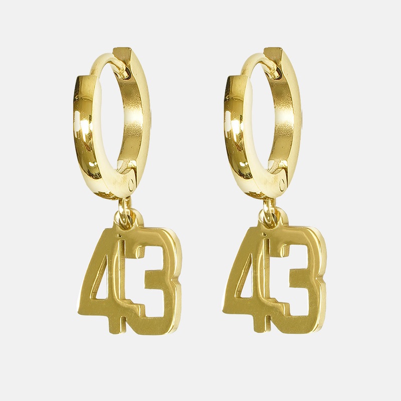 43 Number Earring – Gold Plated Stainless Steel Gold
